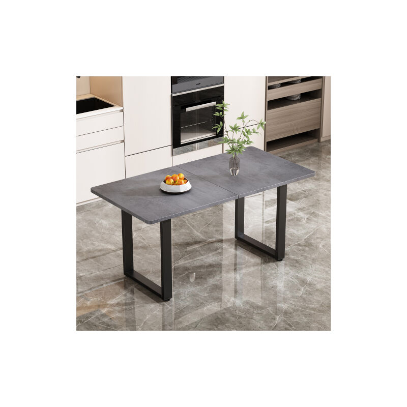 Table à manger de style industriel, table à manger moderne et simple en fer, gris, 140x70x75cm - Redom