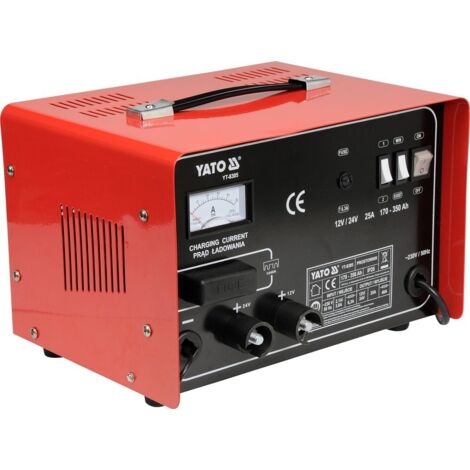 REDRESSEUR 12/24V 25A 350Ah AVEC ASSISTANCE DE CHARGE 30A YT-8305 YATO