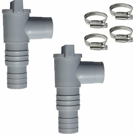 REDROAD Vanne d'entretien/d'arrêt pour Piscine avec Raccord De Tuyau De 32mm, Robinet D'arrêt avec 2 Colliers De Serrage, Double Split Tuyau Valve Plunger Accessoires De Piscine (Lot de 2)