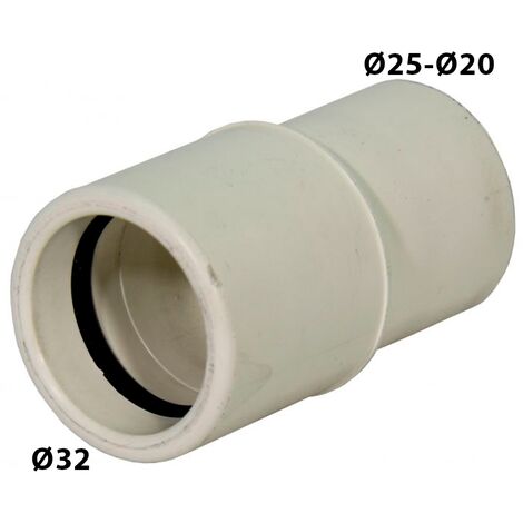 Reducción Ø32 a Ø25-Ø20 blanco para desagüe