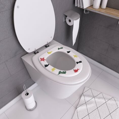 Abattant WC duroplast blanc avec réducteur enfant intégré Handson Astu, abattants-wc