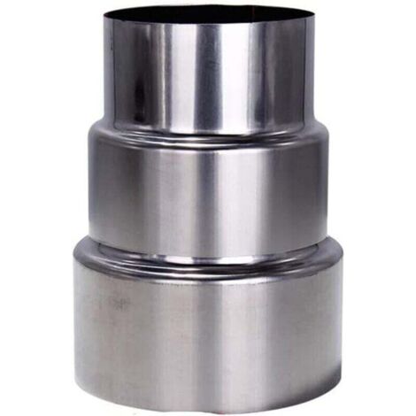 Réducteur de conduit de cheminée en acier inoxydable - Permet de connecter l'appareil à la cheminée ou à la pile - Optimisation pour cheminées, camping, poêle à bois (Ø 90 mm/Ø70 mm)