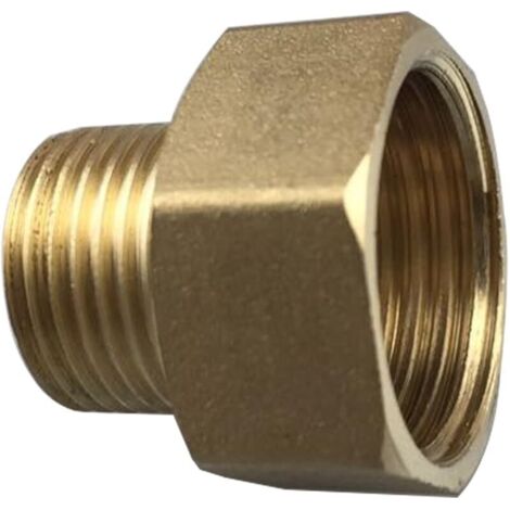 Réducteur de filetage en laiton - 1/2" IG - 3/8" AG - Filetage 1/2" vers 3/8" - Adaptateur pour tuyau de douche - Chromé - SBA025A
