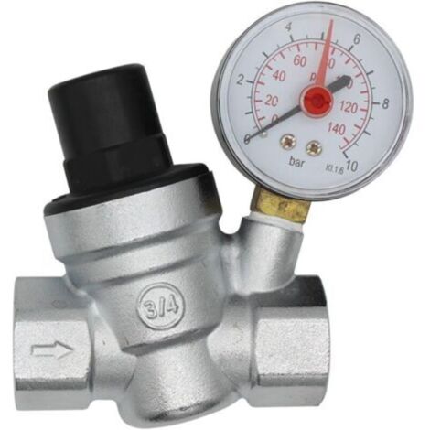 Réducteur de pression d'eau DN20 Régulateur de pression d'eau 3/4 pouce avec manomètre