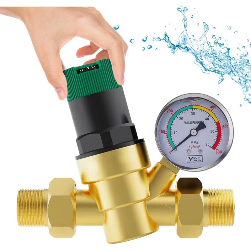 Reducteur de Pression eau 3/4 Reducteur de Pression de Pression, Réducteur de Pression d'eau pour Réguler La Pression de l'eau Dans Les Maisons, Les