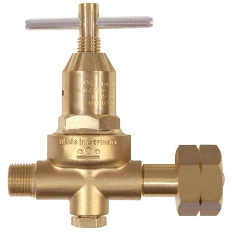 Réducteur de pression pour propane avec manomètre 0,5-6 bar, 18 kg/h, W 21,8x1/14 pouce, LH