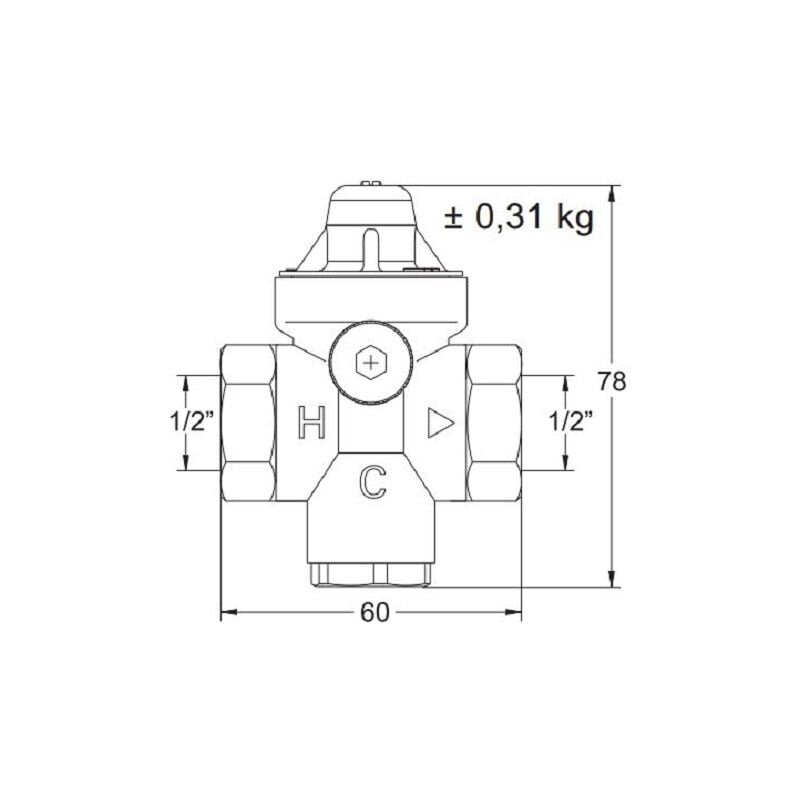 Réducteur de pression rédufix en laiton dzr double femelle 1/2'' Watts 2282000