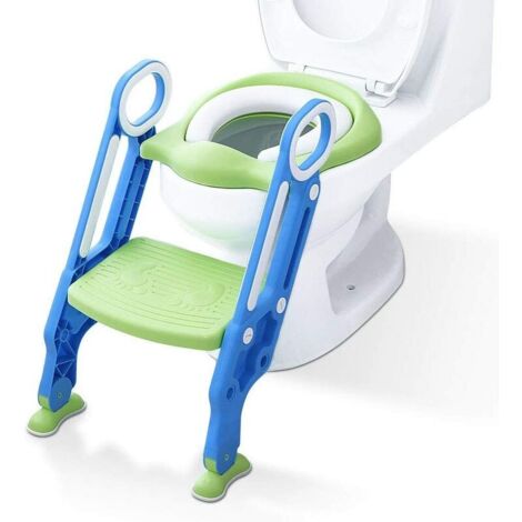 Reducteur de Toilette avec échelle Marches, Siège de Toilette Pour Bébés anti-dérapant, robuste, pliable et réglable, Réducteur de WC pour enfants 1-7 ans