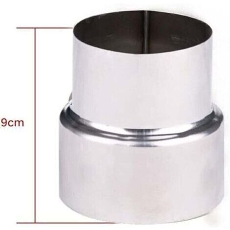 Réducteur de tuyau de fumée en acier inoxydable, adaptateur de cheminée, tuyau de poêle, réduction en acier inoxydable, tuyau de fumée, tuyau de poêle (90-80mm)