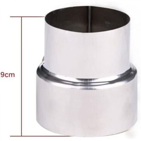 Réducteur de tuyau de fumée en acier inoxydable, adaptateur de cheminée, tuyau de poêle, réduction en acier inoxydable, tuyau de fumée, tuyau de poêle (90-80mm)