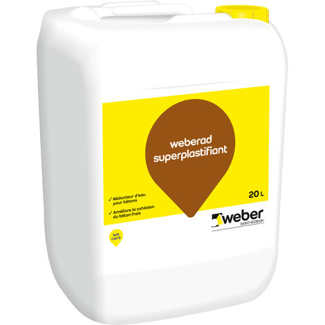 Réducteur d'eau pour béton 280ml, Weberad superplastifiant, Améliore la cohésion du béton