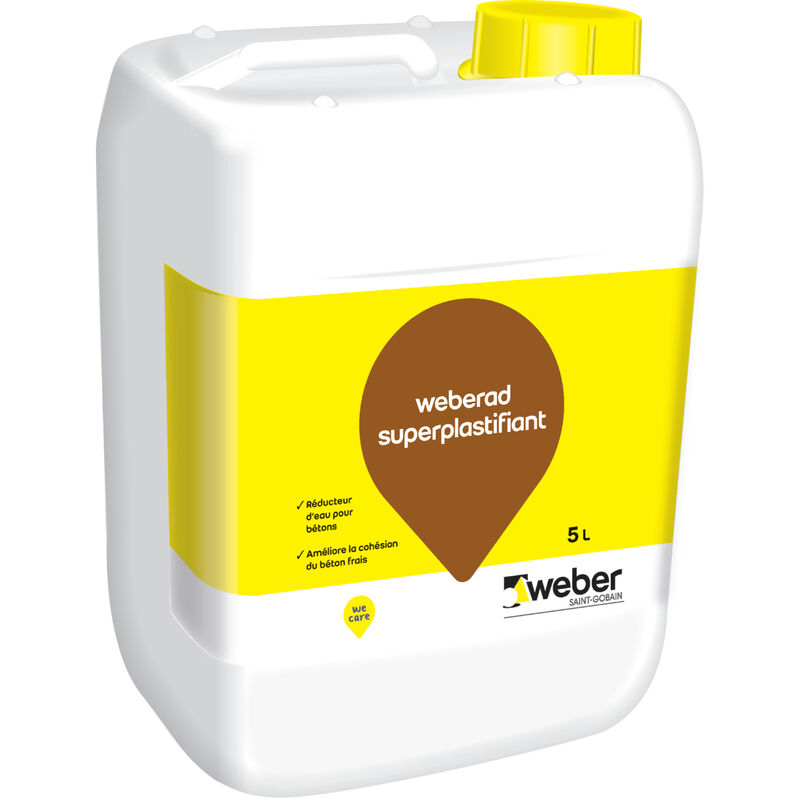 Weber Saint Gobain - Réducteur d'eau pour béton, 5L, Weberad superplastifiant , weber