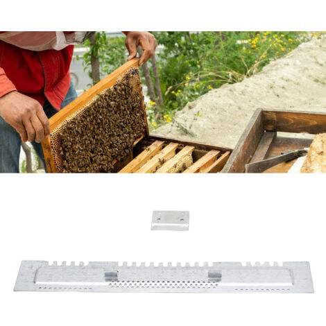 Reducteur d'Entrée de Ruche en Acier Inoxydable - 5 Pièces - 35.2x5cm - Pour Ruche Standard 10 Cadres avec Protection Anti-Rats et Ventilation