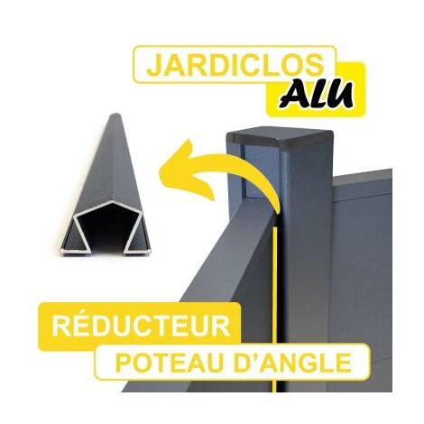 Réducteur JARDICLOS - Poteau d'Angle Aluminium Gris Anthracite - 1,60 mètre