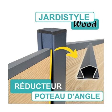 Réducteur - Poteau d'Angle Aluminium Gris Anthracite - 0,95 mètre