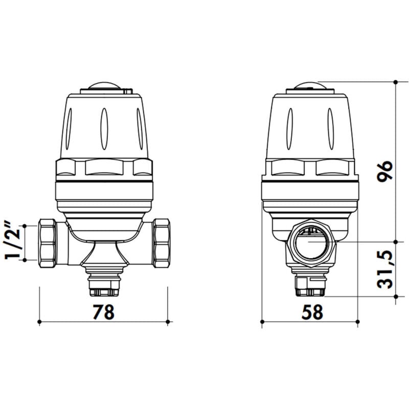 Somatherm - Réducteur pression optibar 25 bar à membrane Femelle Femelle 1/2' (15/21)
