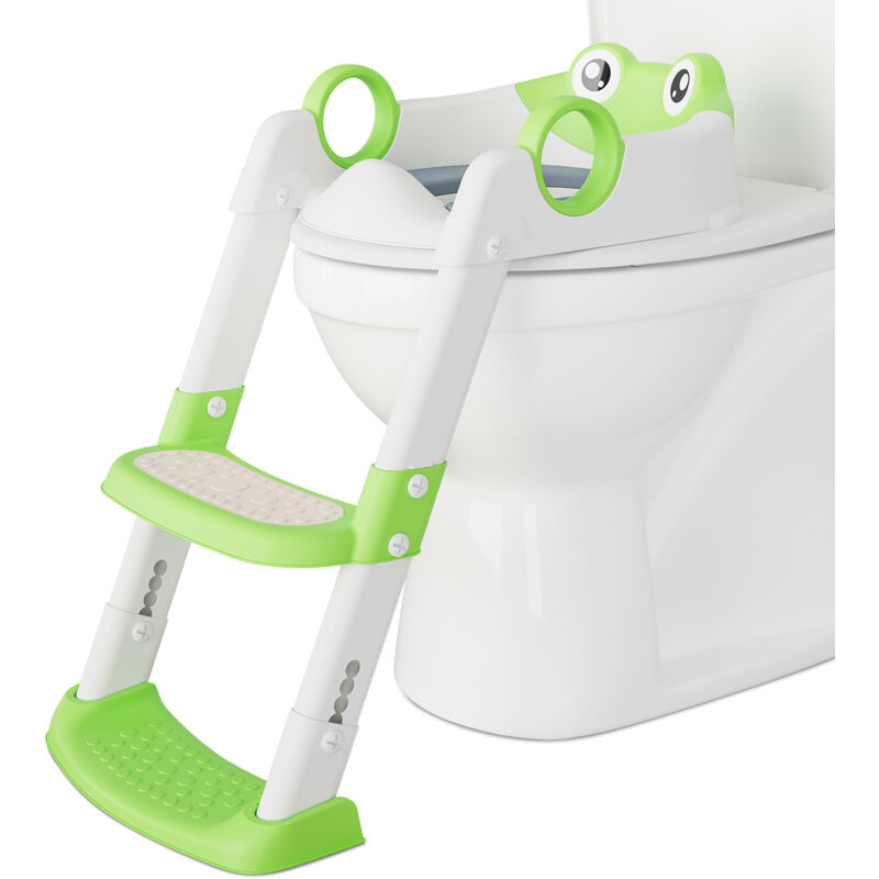 Lunsy - Reducteur toilette enfant avec Marche, Coussin - Siège de toilette Pliable, Hauteur réglable pour Garcon Fille - dès 3 ans