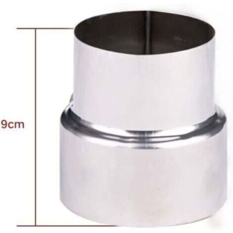 Réducteur Tuyau Fumée Inox 90-80 mm pour Poêle et Cheminée Ortviai