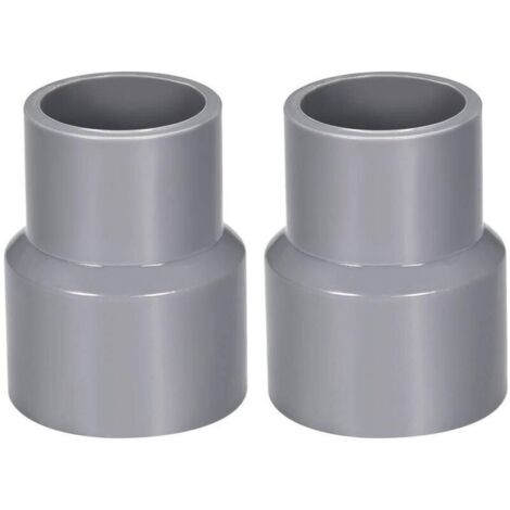 Réducteur tuyau PVC 40mm X 32mm Raccord d'évacuation gris Résistance élevée aux chocs Lot de 2 pièces