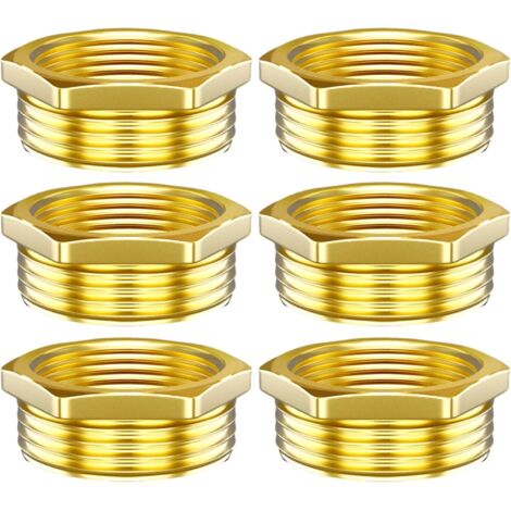 Réducteurs 1/4 à 3/8 Pouce en Laiton, Rallonge de Réduction avec Hexagone, Filetage Extérieur x Intérieur, pour la Conversion Tuyauterie(Lot 4) Ag×ig 1/2"+3/8"
