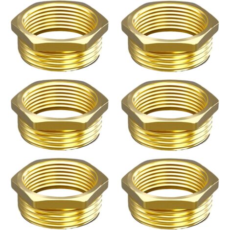 Réducteurs 1/4 à 3/8 Pouce en Laiton, Rallonge de Réduction avec Hexagone, Filetage Extérieur x Intérieur, pour la Conversion Tuyauterie(Lot 4) Ag×ig 3/4"+1/2"
