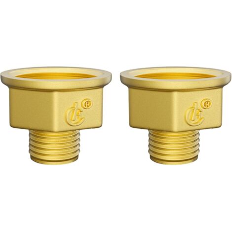 Réducteurs 1/4 à 3/8 Pouce en Laiton, Rallonge de Réduction avec Hexagone, Filetage Extérieur x Intérieur, pour la Conversion Tuyauterie(Lot 4) Agxig 1"+1/2"