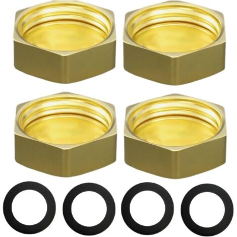 Réducteurs 1/4 à 3/8 Pouce en Laiton, Rallonge de Réduction avec Hexagone, Filetage Extérieur x Intérieur, pour la Conversion Tuyauterie(Lot 4) Capuchon Hexagonal Ig 3/4"