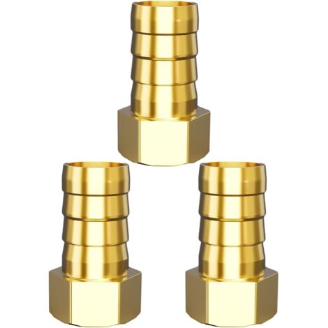 Réducteurs 1/4 à 3/8 Pouce en Laiton, Rallonge de Réduction avec Hexagone, Filetage Extérieur x Intérieur, pour la Conversion Tuyauterie(Lot 4) Ig X Barb 1/2" 3/4"