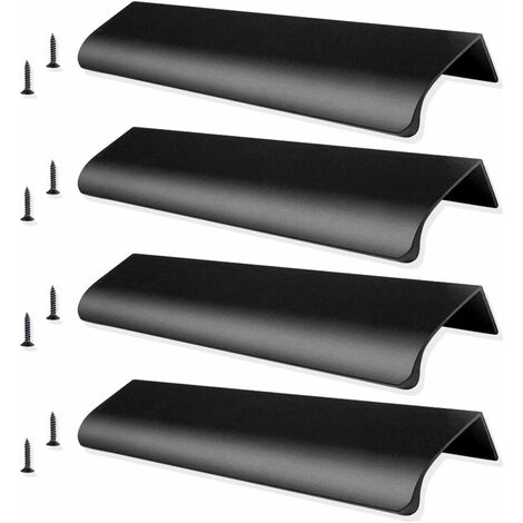 Réduction, 4pcs Black 80mm Kitchen Cabinet Pull Furniture Drawer Flush Recessed Handle Furniture Door Drawer Cabinet Cupboard Pulls(Hole Distance: 64mm),AAFGVC
