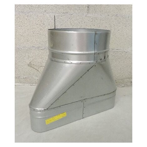 Reduction concentrique oblongue cylindrique rcoc l 450 x h 100mm diametre 250mm acier galvanisé