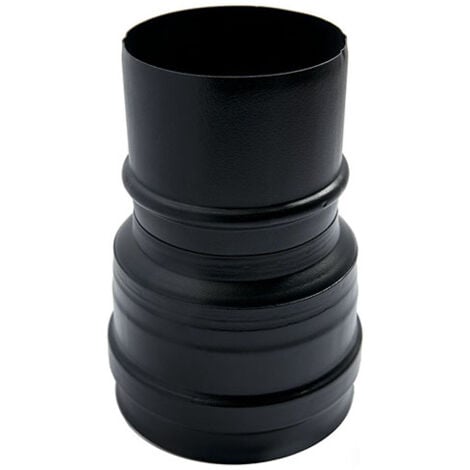 Reduction D. 100 femelle - 80 male, emaille peint 600 degres poele a granules tuyau noir CE Made in Italy