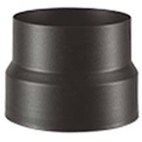 Réduction fumisterie 150mm à 130mm – Acier épais 1,5mm – Résistance T600 – Émail porcelaine noir mat – Certifié CE EN 1856 2 – ALA - ACC 15-13