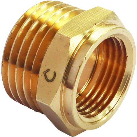 Blanc Habitat – Raccord laiton mâle 15/21 – femelle 12/17 – Filetage plomberie – Résistance à la corrosion – Pour réseaux sanitaires
