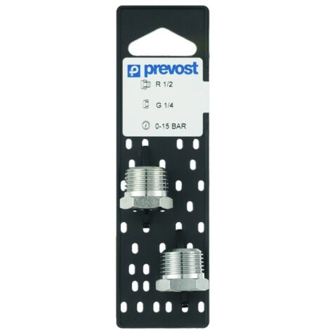 Réduction pneumatique A4 - laiton nickelé - R 3/4" x G 1/2" - hydraulique - 15 mm - PREVOST