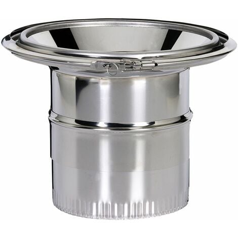 Réduction pour fumisterie émaillée - Raccord pour jonction conduit isolé inox/galva intérieur Ø 230 avec conduit émaillé Ø 130