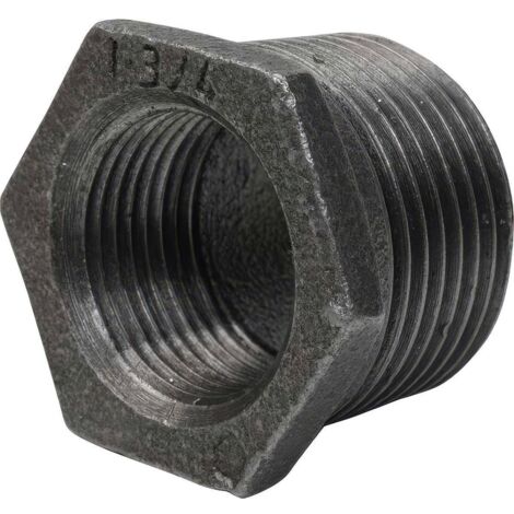 Réduction Simple Mâle/Femelle en Fonte Malléable Noire - Raccordement Pro ISO 7-1 Ø A: 2''  Ø B: 1''