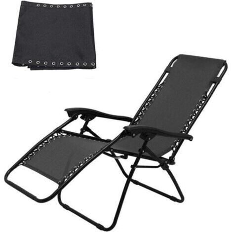 Réduction, Toile inclinable universelle Tissu de remplacement inclinable durable et respirant Housse de remplacement en tissu pour bain de soleil de jardin (toile uniquement) - Tissu noir 160 43cm