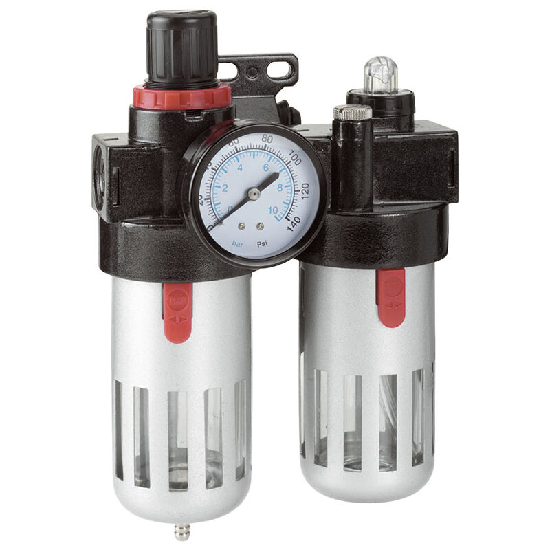 

REDUCTOR CON MANOMETRO ENGRASADOR LUBRIFICADOR COMPRESOR DE AIRE 0777/3 - Fervi