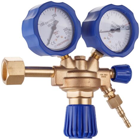 REDUCTOR DE GAS PARA OXÍGENO CON VÁLVULA DE LATÓN, KIT DE PRECISIÓN