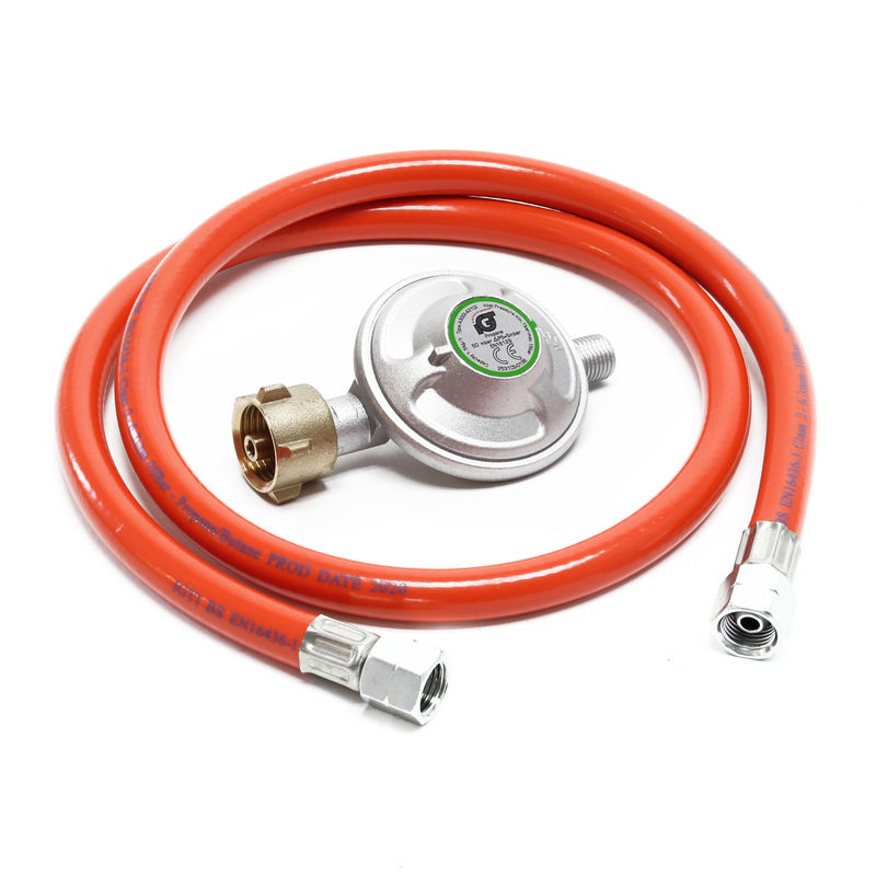 

Reductor de presión de gas a 50mbar con manguera de propano 100cm, para bombonas con 21,8x1,14L