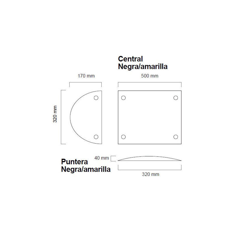 

Sekureco - Reductores de velocidad para exterior e interior Resalto central negro + central amarillo (BA22235-BA22135)