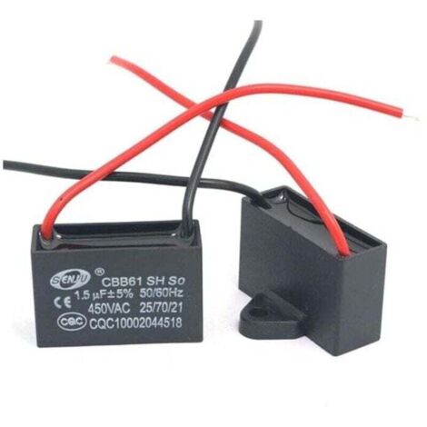 Reduktionskondensatoren, 8 Stück CBB61 450 V AC 50/60 Hz Lüftermotor-Stromkondensator 1,5 µF