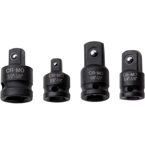 Reduzieradapter für Schlagschrauber, 3/8" auf 1/2", 1/2" auf 3/8", 3/8" auf 1/4", 1/4" auf 3/8", Steckschlüsseladapter, Mehrzwecksteckschlüssel für Drehmomentschlüssel, Ratsche, Bohrmaschine