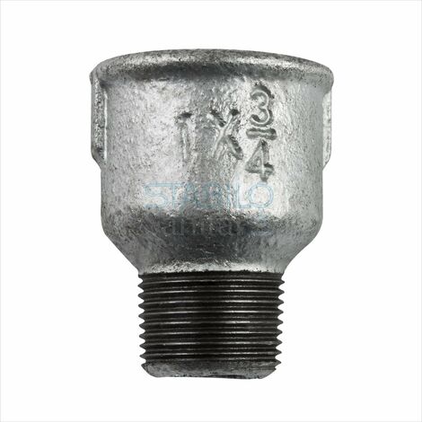 Reduziermuffe 2 x 1 1/4 Zoll IG/AG Reduzierung Temperguss Fitting verzinkt