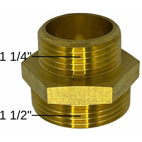 Reduziernippel Messing 1 1/2" flachdichtend 1 1/4" gewindedichtend Heizung Solar