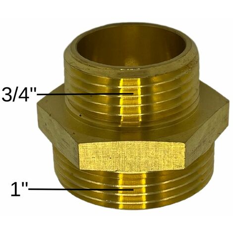Reduziernippel Messing 1" flachdichtend 3/4" gewindedichtend Heizung Solar