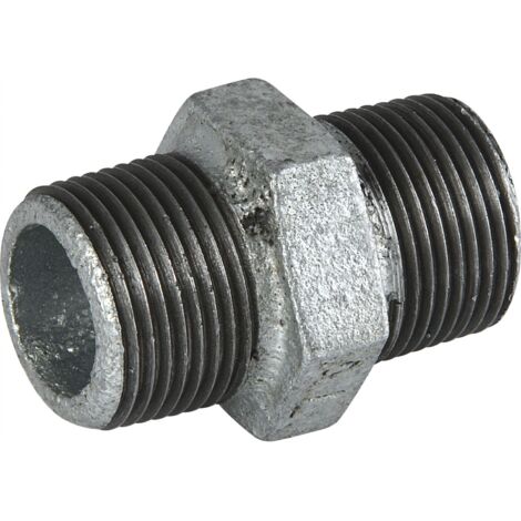 Reduziernippel N4, 3/4x1/2 Zoll, robuster Temperguss, Stahl verzinkt