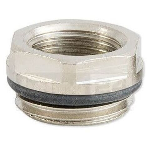 Reduzierstück 1/2'' AG x 3/8'' IG - Stahl vernickelt - mit O-Ring selbstdichtend