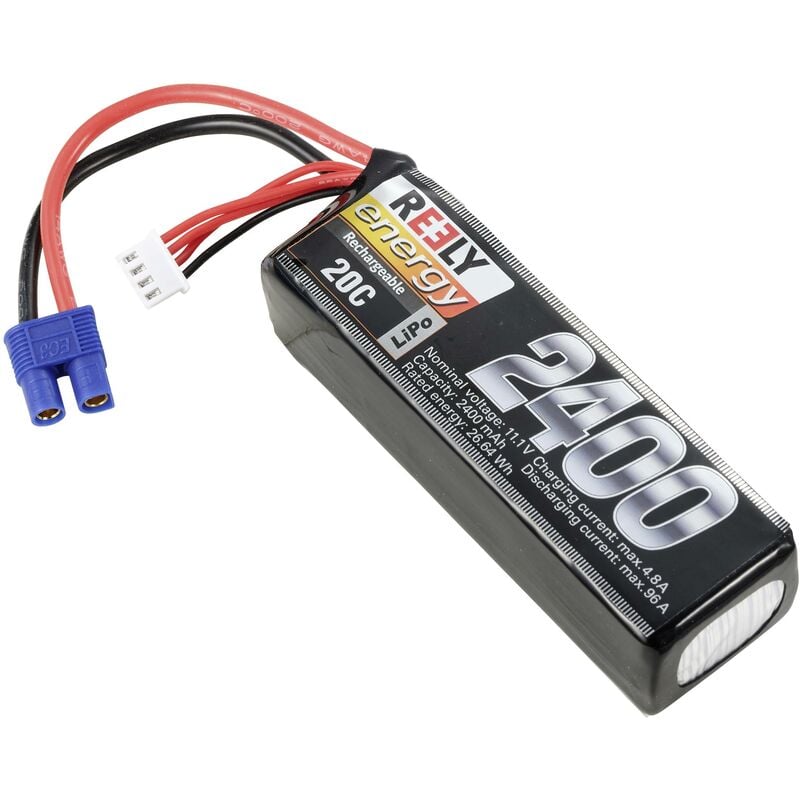 Pack de batterie (LiPo) 11.1 v 2400 mAh Nombre de cellules: 3 20 c Softcase EC3 X946522 - Reely