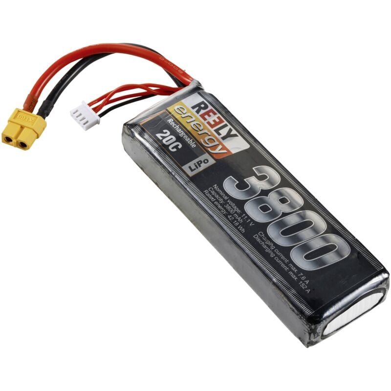 Pack de batterie (LiPo) 11.1 v 3800 mAh Nombre de cellules: 3 20 c Softcase XT60 X932592 - Reely
